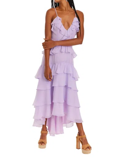 ALLISON NEW YORK CASSIDY RUFFLED MAXI DRESS IN PURPLE