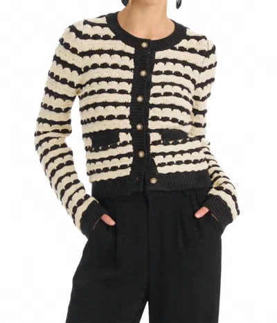 Allison New York Celine Cardigan In Charcoal Stripe In Multi