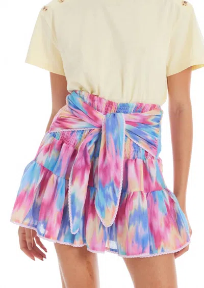 Allison New York Chase Mini Skirt In Rainbow Haze In Multi
