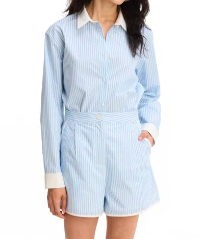 Allison New York Claudia Long Sleeve Shirt In Blue Stripe