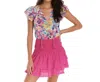 ALLISON NEW YORK CLEO MINI SKIRT IN MAGENTA
