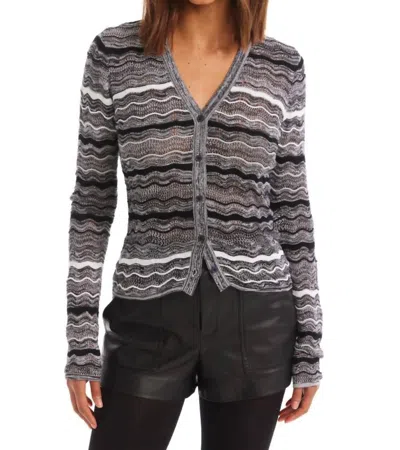 ALLISON NEW YORK COLLEEN CARDIGAN IN BLACK/WHITE