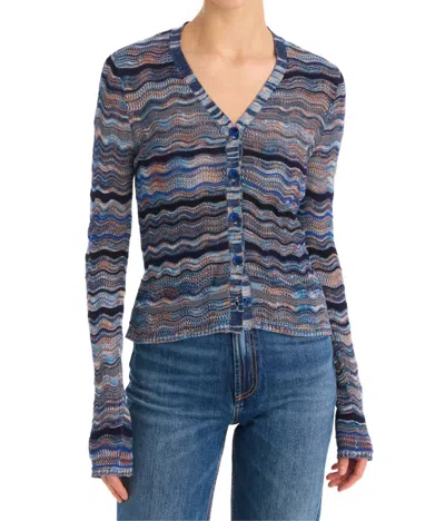 Allison New York Colleen Knit Cardigan In Navy Space Dye In Multi