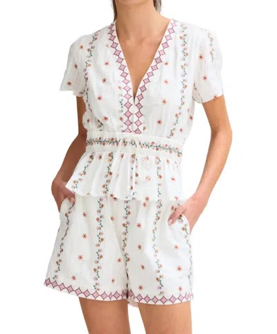 Allison New York Cordelia Top In Floral In White