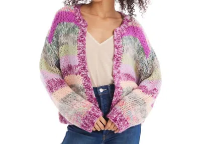 Allison New York Cropped Jodie Cardigan In Multi Pastel In Purple