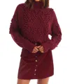 Allison New York Daphne Turtleneck Sweater In Merlot In Red