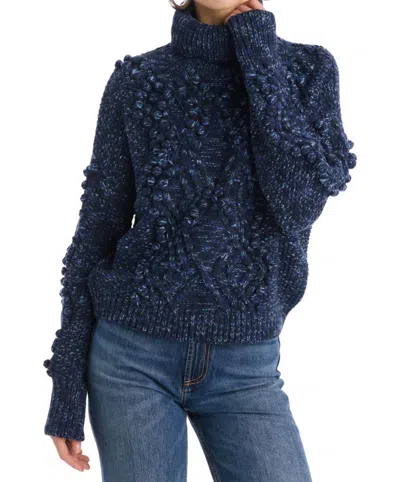 Allison New York Daphne Turtleneck Sweater In Midnight Space Dye In Blue