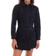 Allison New York Diamond Cropped Shacket In Black In Black