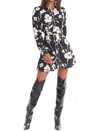 Allison New York Dylan Mini Dress In Black Ivory Floral