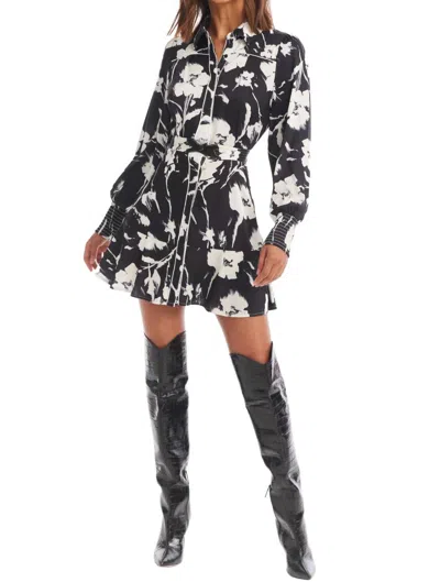 Allison New York Dylan Mini Dress In Black Ivory Floral In Multi