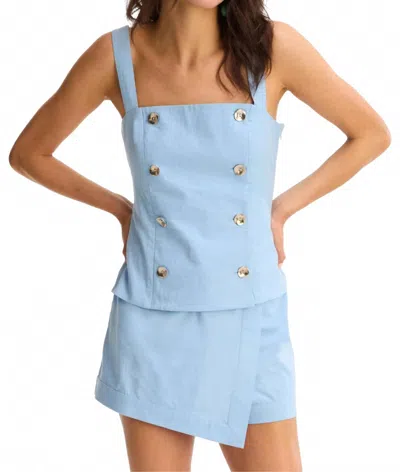 Allison New York Echo Double-breasted Top In Cool Blue