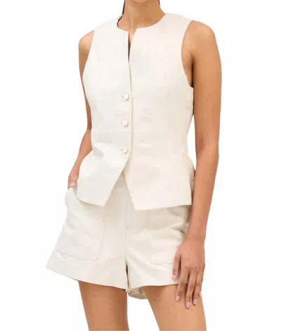 Allison New York Elijah Leather Shorts In Ivory In Neutral