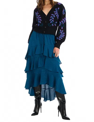 Allison New York Ella Midi Skirt In Deep Teal In Blue