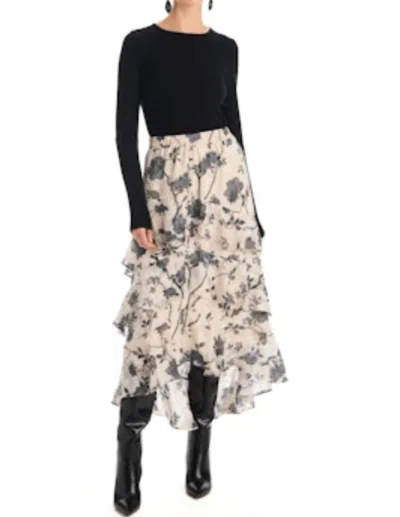 Allison New York Ella Midi Skirt In Ivory /black In Multi