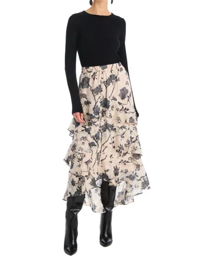 Allison New York Ella Midi Skirt In Ivory/black In Multi