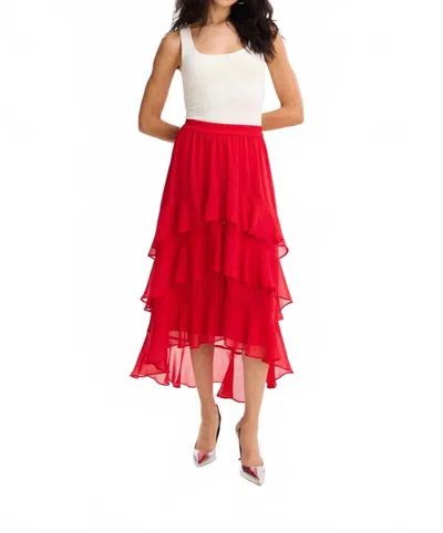 Allison New York Ella Midi Skirt In Red