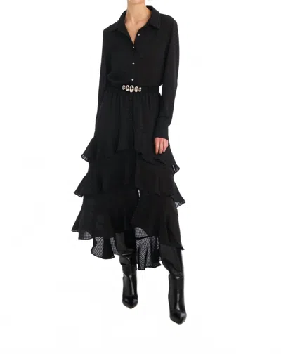 Allison New York Ella Textured Midi Skirt In Black
