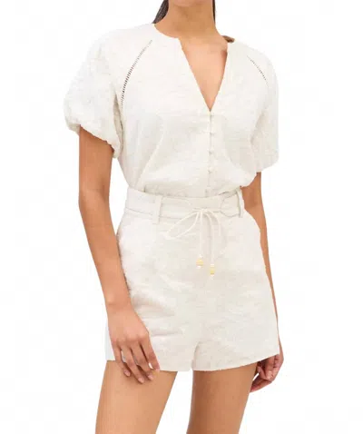 Allison New York Embroidered Ainsley Shorts In Bone In Neutral