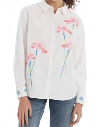 Allison New York Embroidered Bella Shirt In White