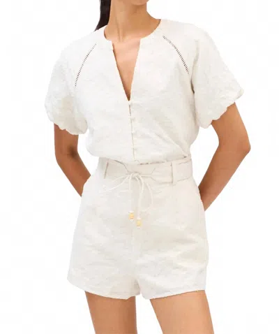 Allison New York Embroidered Josephine Top In Bone In Beige