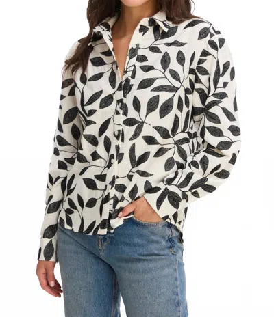 Allison New York Embroidered Nina Shirt In White/black