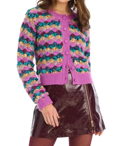 Allison New York Emerson Cardigan In Orchid Multi In Brown