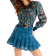 Allison New York Emmie Mini Skirt In Teal In Blue
