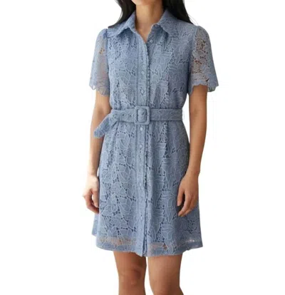Allison New York Eyelet Midi Collar Dress In Blue