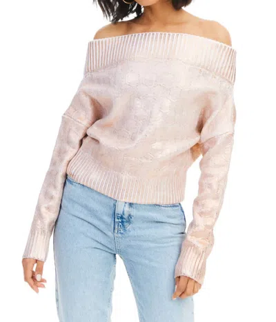 Allison New York Foiled Alba Sweater In Rose Gold In Pink