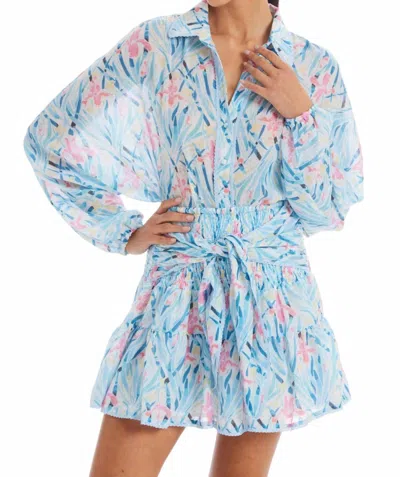 Allison New York Frankie Button Down Top In Irises In Multi