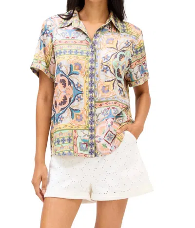 Allison New York Gemma Button Down Shirt In Scarf Print In Multi