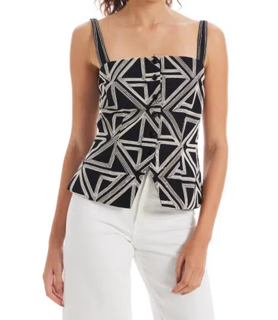 Allison New York Geometric Top In Black/white In Multi