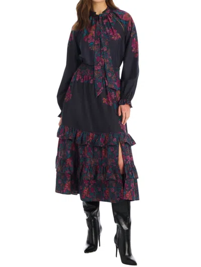 Allison New York Georgia Midi Skirt In Painterly Floral In Multi