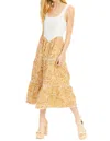 Allison New York Giselle Dress In Tuscan Tan In White