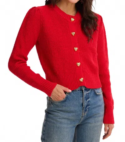 Allison New York Hearts Gia Cardigan In Red