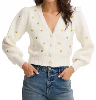 Allison New York Hearts Piper Cardigan In Ivory In White