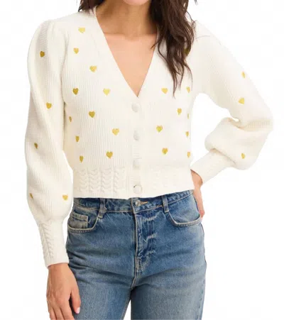 Allison New York Hearts Piper Cardigan In Ivory In Neutral