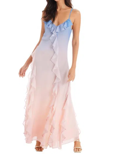 Allison New York Jackie Ruffle Maxi Dress In Multi In Pink