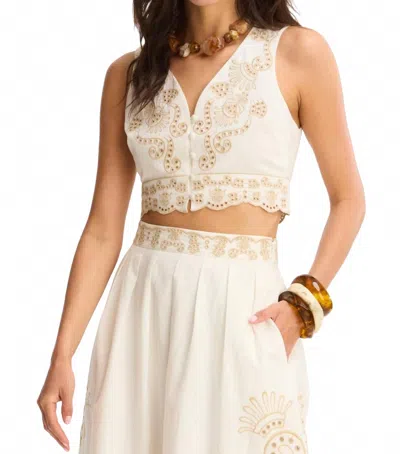 Allison New York Jenny Crop Tank Top In Off White/sand In Multi