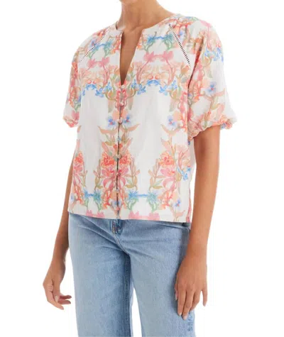 ALLISON NEW YORK JOSEPHINE BUTTON FRONT TOP IN MULTICOLOR