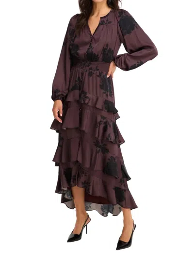 Allison New York Josie Maxi Dress In Brown Floral In Multi