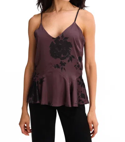 Allison New York Leilani Tank Top In Brown Floral In Purple