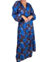 ALLISON NEW YORK LEO LONG SLEEVE MAXI DRESS IN COBALT FLORAL