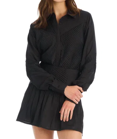 Allison New York Lillian Button Down Shirt In Black