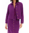 Allison New York Liv Eyelet Twill Jacket In Eggplant