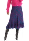Allison New York Lottie Midi Skirt In Botanical Swirl In Blue