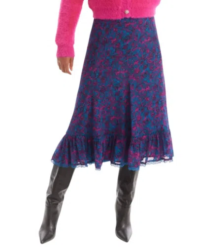 Allison New York Lottie Midi Skirt In Botanical Swirl In Multi