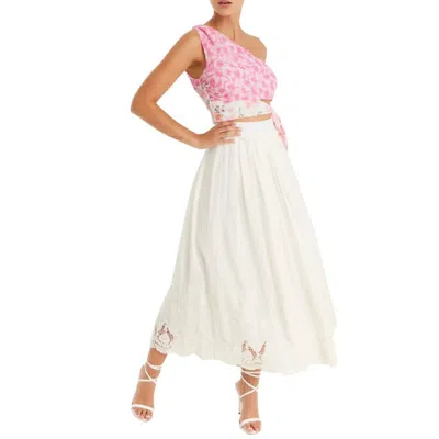 Allison New York Lulu One Shoulder Top In Botanic Blend In Pink