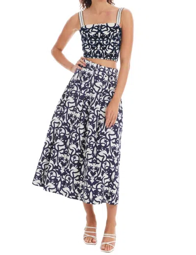 Allison New York Mabel Midi Skirt In Damask In Multi