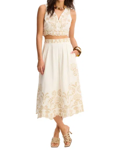 Allison New York Maeve Midi Skirt In Off White/sand